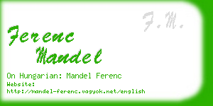 ferenc mandel business card